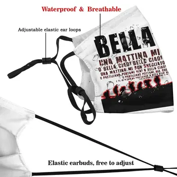 Bella Ciao Non-Jednorazové Tvár Masku s Filtrom Peniaze Heist La Prípade De Abstraktných Anti Haze Prachotesný Respirátor Úst Utlmiť