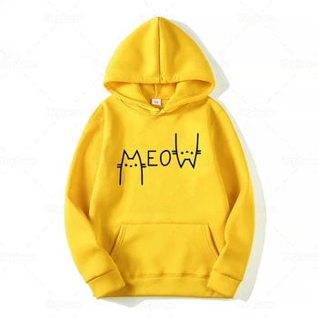 Roztomilý Mňau Mačka Hoodies Vtipné Mačku Mama Hoodies Sweatershirt