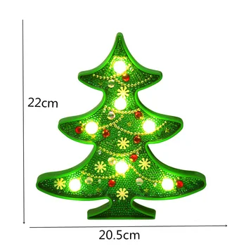5D DIY Vianočné Dekorácie Diamond Maľby s LED Nočné Svetlo Vianočný Stromček, Snehuliak Daimond Maľovanie DIY Plavidlá Stehu Nastaviť