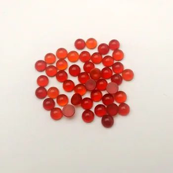 50Pcs/veľa červeného prírodného kameňa onyx kúzlo 4 mm kolo cabochon korálky pre šperky, takže Krúžok Náušnice módne doplnky č diera