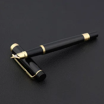 HRDINA 3802 black metal zlatý darček Retro Irídium klasické plniace pero