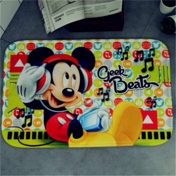 38*58 CM Karikatúra Disney Minnie Mickey Mouse Dvere, Rohože Flanelové Coral Zamatový Koberec Non-slip Vchodové Vnútorné Podlahy Koberec