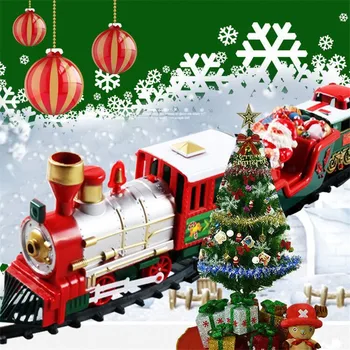 Vianočný Darček Elektrické Železničné Vozidlo Vlaku Hračky pre Deti Závodné Cestné Prepravy Budovy, Hračky pre Deti, Chlapec Železničnej Vlakovej súpravy