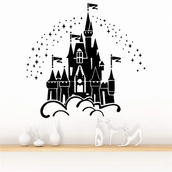 Disney 58*59 cm Hrad Stenu Deti Izby Domáce Dekorácie Cartoon Samolepky na Stenu Vinyl Nástenné Art Diy Tapety