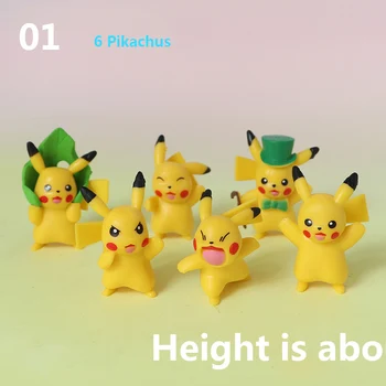 Pokemon Akčné Figúrky Mini Hračky Rôznych Pikachus PVC Obrázok Hračky, Bábiky Deti Narodeninám Cartoon Pikachu Hračku Auto Deco Model