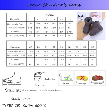 JXANG nové originálne kožené vlna klasické čižmy deti vysokej kvality Austrálsky topánky chlapcov a dievčat, zimné topánky, teplé topánky