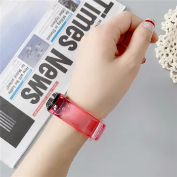 Gradient Farba Priesvitné Watchband pre Sledovať Xiao 5 Silikónové Nahradiť Popruh Dievčatá/Ženy Módny Náramok pre Mi Pásmo 5 Pásu