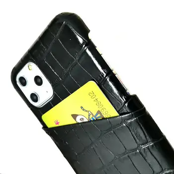 Solque Reálne Originálne Kožené puzdro Pre iPhone 11 Pro Max 11Pro Telefón Prípadoch Luxusné Roztomilého Krokodíla Držiteľa Karty Tenké Pevný Zadný Kryt