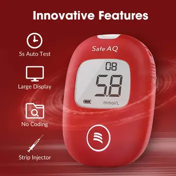 Sinocare Bezpečné AQ Smart mg/dL mmol/L Glukózy v Krvi Meter Diabetes Glucometer Kit &Testovacie Prúžky Lancets bezbolestné Cukru v Krvi Tester