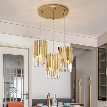 Malé Okrúhle Zlato k9 Crystal Moderné Led Luster pre Obývacia Izba, Kuchyňa, Jedáleň, Spálňa, Nočné Luxusné Vnútorné Osvetlenie