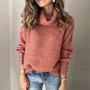 Jeseň/zima 2019 žien hot štýl s vysokým hrdlom knitwear