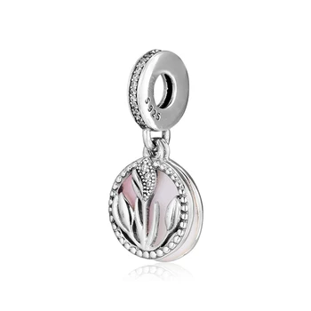 CKK Moje Ružové Tulipán Korálky Charms Striebro 925 Sterling Silver Šperky Hodí Originálny Náramok, Náhrdelník Perličiek Kralen Berloque Perle