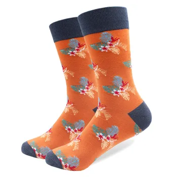 2020 Najnovšie Farebné Česanej Bavlny Šťastný Ponožky Šišku Avokádo Flamingo Listy Mužov Ponožka Novinka Skateboard Posádky Bežné Teplé Ponožky