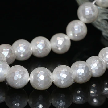 Pôvodné cena hot predaj veľkoobchod prírodné bielou shell perlou 12mm tvárou kolo voľné korálky ženy šperky čo 15inch B2269