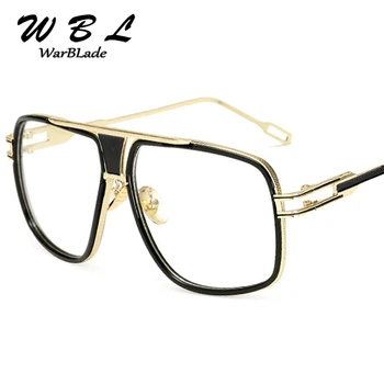 WarBLade18K Pozlátené Námestie Muži Okuliare Ženy Pár Flat Top Luxusný Dizajn Značky Dámske Slnečné Okuliare Odtiene Slnečné Okuliare