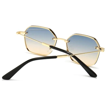 Peekaboo zlaté kovové slnečné okuliare pre mužov retro uv400 2021 námestie slnečné okuliare pre ženy gradient objektív hnedé dropshipping
