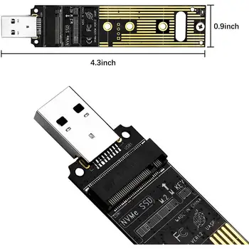 M. 2 NVME SSD na USB 3.1 Adaptér Prenosný Hot Swap Vysoký Výkon PCI-E na USB3.0 (Solid State Drive) Converter Karty