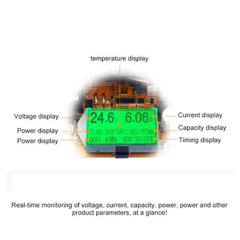 8 v 1 150W USB Digitálny Merač Kapacity Batérie Tester Voltmeter Nastaviteľné Konštantný Prúd Elektronické Záťaže Nabíjačku Indikátor