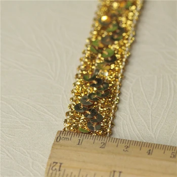 5Meters/veľa šírka 2 CM Strieborná/zlatá flitrami čipky stuhou prešívanie HOBBY ručné šitie textílie odevy okraja materiálu A029
