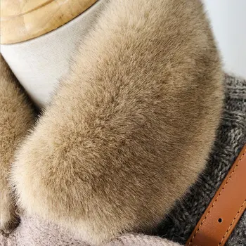 Nový Dizajn Značky Zimné Pletený Šál Teplé Foulard Femme Umelú Kožušinu Golier Krku, Pevné Šatky pre Ženy Zábal