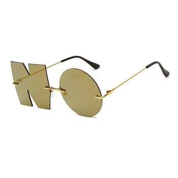 Móda List Č slnečné Okuliare, Luxusné Značky Dizajnér Ženy Kovové Slnečné okuliare Dámske Trendové Slnečné okuliare UV400 Odtiene gafas de sol