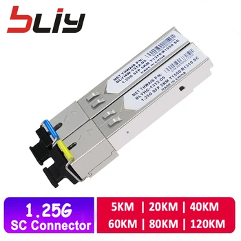 SFP Modul SC konektor Gigabit 1 pár 5 km-120km DDM BIDI mini gbic 1,25 G otdr optické tranceiver modul pre mikrotik kompatibilné