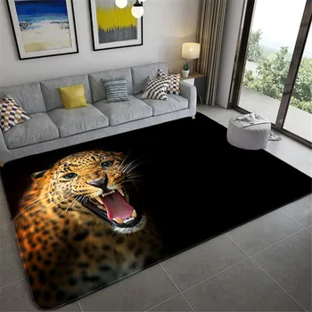 3D Leopardí Vzor Veľké Koberce Pre Obývacia Izba Luxusný Zviera, Koberce, Spálňa Mäkká Špongia Kúpeľňa Kuchyňa Poschodie Mat Rohožky
