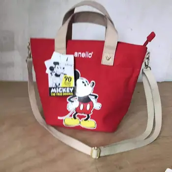 Disney Mickey mouse lady plátno messenger taška cez rameno cartoon módne minnie kabelky ženy messenger taška na nakupovanie
