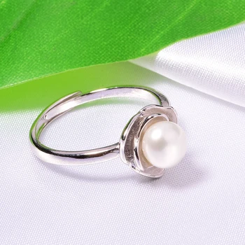 YIKALAISI 925 sterling silver šperky krúžok Pre Ženy Pearl šperky 2018 Módne prírodné 6-7 mm Sladkovodné perly krúžky darček