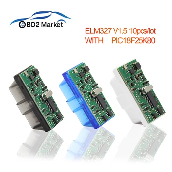 Elm 327 V1.5 s pic25k80 čip obd2 diagnostický nástroj auto diagnostiku obd 2 canner podporu J1850 protokol 10PCS/VEĽA