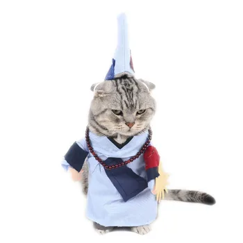 Mačka Kostýmy Mad Mních Buddha Cosplay Oblek pre domáce Zvieratá Vtipné Mačku Oblečenie Oblečenie ropa de gato S-XL