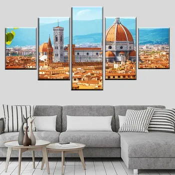 Plátno plagát 5 kusov Florencia Katedrála maľovanie HD tlač architektonické krajinný obraz modulárny domáce dekorácie na stenu umenie