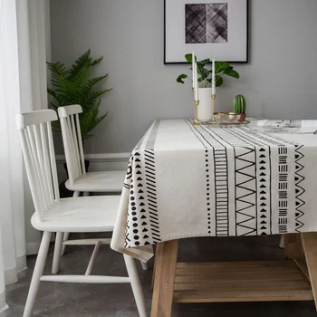 Black White Geometrické Obrus Prachotesný Obdĺžnikový Kuchyňa Káva Jedálenský Stôl Obrus Príkrovu Toalha De Mesa Tovaglie