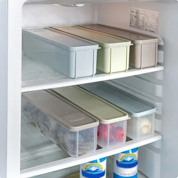 Chladnička Potraviny Úložný Box S Vekom, Plastové Zásuvky Ostrejšie Kuchyňa Rezance Ovocie Kontajner P7Ding