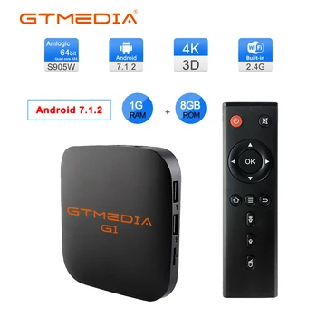 GTmedia G1 Android 7.1 TV Box 1 GB RAM, 8 gb ROM Ultra HD 1080P H. 265 4K pre Google Hráč gtplayer Obchod Youtube Smart Set-Top-Box
