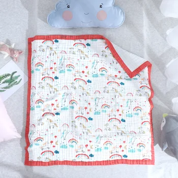 LZH Detská Deka 2020 Nové Dieťa Kočík posteľná bielizeň Zahŕňa Čistej Bavlny Cartoon Tlač Farieb Okraji Deka Novorodenca osuška