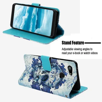 Luxusný 3D Maľované Wallet PU Kožené puzdro Pre Google Pixel 3A 3AXL 3 XL, 3XL 4 4XL Kryt Flip Book Magnetické Karty Slot Prípadoch Coque