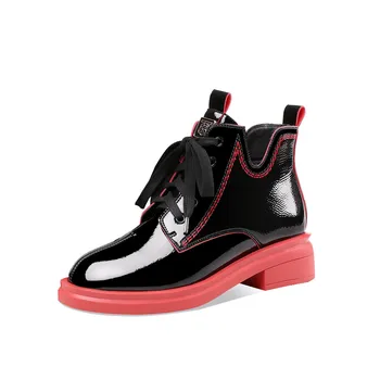 MORAZORA 2020 Nový príchod módne ženy topánky vysokej kvality pohodlné dámske topánky na jeseň zimná členková obuv čierna červená