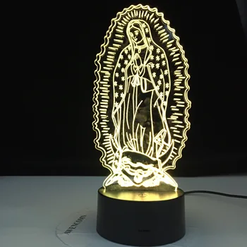 Christian Série 3D Lampa Kríži Ježiš Biblie Nočné Svetlo Akryl Platňa Dotykové Vzdialené Základne Domova Dovolenku Darčeky Pre Priateľa