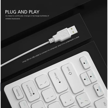 B. O. W Drôt USB Keyboard Mini 78 Kľúče, Pohodlné Tiché Písanie Malých Ultra-Slim Tiché Pre PC Počítač s USB Portom