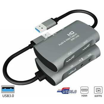USB3.0 Dual kompatibilný s HDMI Video Capture Karty 4K 1080P 60FPS pre PS4 Hry Video Audio Live Streaming Audio 4 V 1