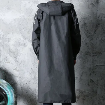 Black Fashion Dospelých Nepremokavé Dlhý Pršiplášť Ženy Muži Daždi kabát s Kapucňou Pre Vonkajšie Turistika Cestovanie Rybolov, Horolezectvo Zhustne