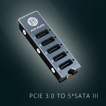 JEYI SATA Diskové Pole Karty JMS585-Slim 5 Porty SATA3 M. 2 pre Nvme PCI-E 3.0 SATA 16 G Chladnejšie Radiátor pre ThunderBolt 3