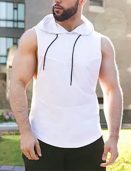 Nová jar, jeseň mužov je horúca štýl medzinárodnej sústavy zodpovedajúce farby s kapucňou vesta športové priedušná T-shirt dropshipping hot predaj