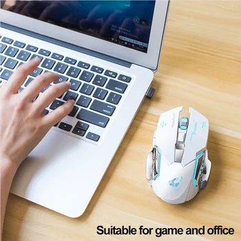Ergonomické Nabíjateľná 2.4 GHz Svetlo Vypnúť Bezdrôtovú Myš Herné Myši Mechanické Myš Bezdrôtová Myš Wireless Mouse