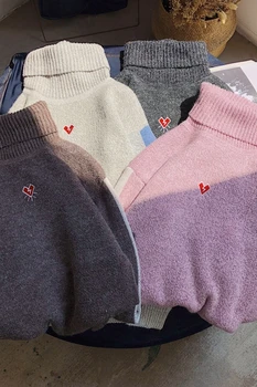 2019 Nové high-hrdlom sveter kórejská verzia trend pre mužov a ženy, páry, teplý sveter