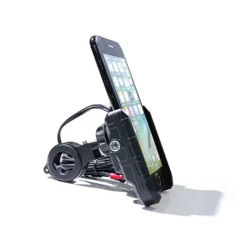 Nepremokavé Motorke 360 Stupeň Riadidlá Motocykla Zrkadlo Mobilný Telefón Mount Držiak s QC 3.0 USB Nabíjačka pre iPhone Samsung