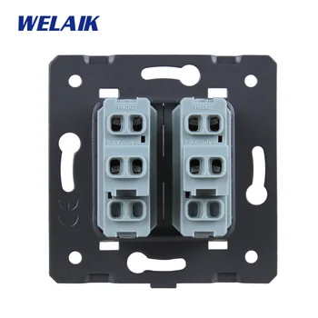 WELAIK-1 Značku EÚ PC Panel Stene Tlačidlo Prepnúť Biela Európska Norma Light Switch DIY Časti AC110~250V 2Gang1Way A721W