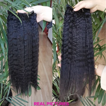 Tinashe Krásy Kinky Rovno Clip In Ľudské Vlasy Rozšírenia Pre Čierne Ženy Brazílsky Kinky Clipins Vlasy Prirodzenej Farby 8Pcs/120 g