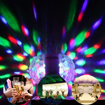 E27 6W RGB led Vianočné osvetlenie vnútorné dovolenku strany Farebné Rotujúce Svetlo Magic dvakrát Loptu KTV bar disco rozprávkových svetiel